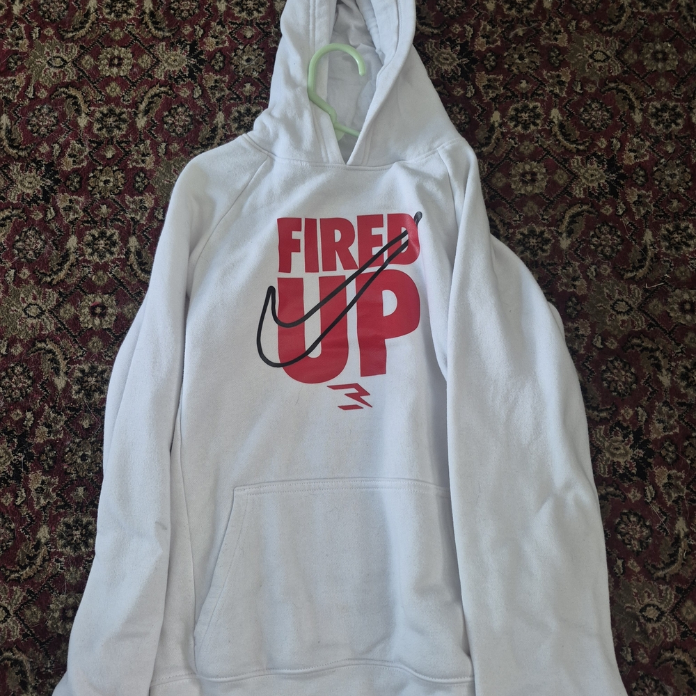White 'Fired Up' Nike Kids Sweater